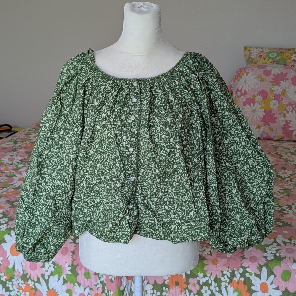 Floral Green Women's Top